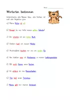 Vorschau - Arbeitsblätter - Übungsblatt Wortarten bestimmen (2) mit Lösungsblatt - Seite 1