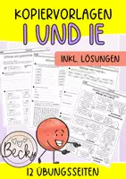Vorschau - Arbeitsblätter - Wörter mit ie und i (12 Übungsseiten inkl. Lösungen) - Deckblatt