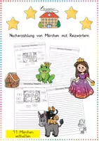 Vorschau - Arbeitsblätter - Märchen: Nacherzählung schreiben (Reizwörter) - Deutsch - Kl. 4 - Deckblatt