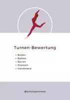Vorschau - Arbeitsblätter - Turnen - Bewertung - Deckblatt