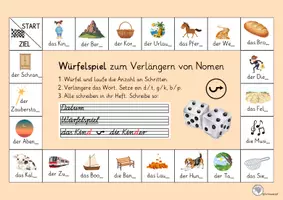Vorschau - Spiele - Würfelspiel zum Verlängern von Nomen - Seite 1