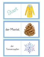 Vorschau - Spiele - Lesedomino Winter – Lesespiel | Grundschule & DaZ - Seite 1