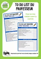 Aperçu - Outils du professeur - Outil to do list de la rentrée - Page de couverture