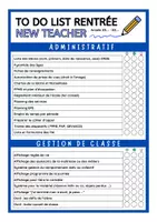 Aperçu - Outils du professeur - Outil to do list de la rentrée - Page 1
