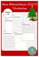 Vorschau - Arbeitsblätter - Meine Weihnachtsferien 2026 Schreibanlass - Deckblatt