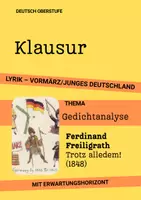 Vorschau - Arbeitsblätter - Ferdinand Freiligrath: „Trotz alledem!“ (1848) – Oberstufenklausur Lyrik Vormärz / Revolution (mit EWH) - Deckblatt