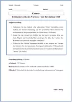 Vorschau - Arbeitsblätter - Heinrich Heine: „Die schlesischen Weber“ (1844) – Deutschklausur LYRIK - Vormärz / Soziale Frage (mit EWH) - Seite 1
