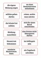 Vorschau - Aufgabenkarten - Clustern: Freiheit und Unfreiheit - Seite 1