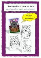Vorschau - Mal- und Bastelvorlagen - Osterbasteln Hase im Korb - Deckblatt