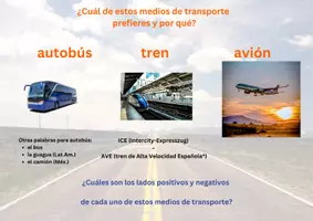 Vorschau - Arbeitsblätter - Spanisch Prompt - Autobús, tren o avión - Deckblatt