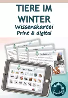 Vorschau - Text - Wissenskartei Tiere im Winter – digital & Print | Sachunterricht Klasse 2,3 und 4 - Deckblatt