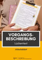 Vorschau - Arbeitsblätter - Vorgangsbeschreibung Lückentext - Deckblatt