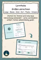 Vorschau - Stationenlernen - Lerntheke: Größen umrechnen - Deckblatt