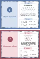 Vorschau - Stationenlernen - Lerntheke: Größen umrechnen - Seite 1