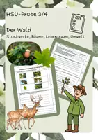 Vorschau - Arbeitsblätter - HSU-Probe Thema "Der Wald" (Kl. 3/4) - Deckblatt