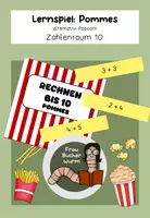 Vorschau - Arbeitsblätter - Lernspiel: Zahlenraum 10 Pommes/Popcorn - Deckblatt