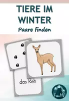 Vorschau - Spiele - Tiere im Winter – Paare finden-Spiel (Tiere & Tierspuren) | Sachunterricht Klasse 2–3 - Deckblatt