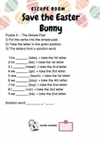 Vorschau - Spiele - Easter Escape Room (A1–A2) – Grammatik zu Present Tense, Simple Past & Present Perfect | Save the Easter Bunny - Seite 3
