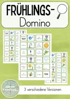 Vorschau - Stationenlernen - Frühling Domino - 3 Versionen - Deckblatt