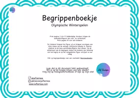 Voorbeeld - Juf Larissa - Begrippenboekje Olympische Winterspelen - Voorblad