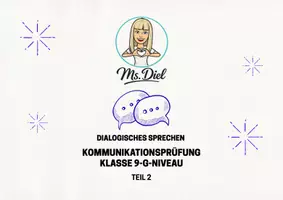 Vorschau - Aufgabenkarten - Kommunikationsprüfung Englisch dialogisches Sprechen Teil 2 - Deckblatt
