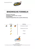 Vorschau - Arbeitsblätter - Binomische Formeln - Übungen für Fortgeschrittene + ausführliche Lösungen - Seite 1