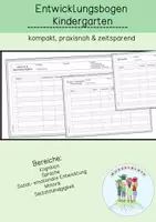 Vorschau - Anderer Materialtyp - Entwicklungsbogen Kindergarten / Protokoll / Beobachtungsbogen - Deckblatt