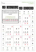 Aperçu - Feuilles d'exercices - Je calcule, je décode |ADDITIONS mystères - Page 2