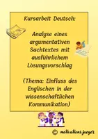Vorschau - Klassenarbeiten - Kursarbeit/Abiturtraining mit Lösungsvorschlag: Analyse eines argumentativen Sachtextes - Deckblatt