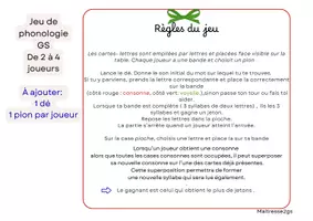 Aperçu - Jeux - Jeu de plateau— Phonologie gs - Page 1