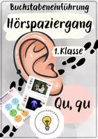Vorschau - Arbeitsblätter - Buchstabeneinführung Qu - Buchstabe Qu - Hörspaziergang Qu mit Differenzierung - Deckblatt