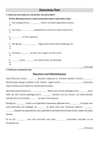 Vorschau - Arbeitsblätter - dass das Test mit Lückentext und Bestimmung - Deckblatt