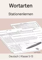 Vorschau - Stationenlernen - Stationenlernen zu Wortarten - 13 Unterrichtsstunden - Klasse 5-8 - Deckblatt