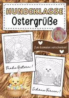 Vorschau - Mal- und Bastelvorlagen - Hundeklasse Ostergrüße zum Ausmalen - Deckblatt