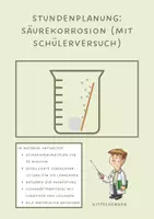 Vorschau - Stundenentwürfe - Stundenplanung: Säurekorrosion (Elektrochemie, Lokalelement) mit Schülerversuch inkl. Lehkräftematerial - Deckblatt
