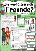 Vorschau - Arbeitsblätter - Wie verhalten sich Freunde 3. 4. 5. 6. Klasse Freundschaft Ethik Sachunterricht Religion fachübergreifend - Deckblatt