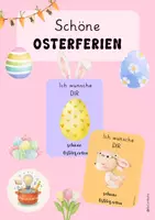Vorschau - Anderer Materialtyp - Schöne Osterferien Feriengrüße Karten - Deckblatt