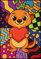 Vorschau - Mal- und Bastelvorlagen - Pop Art Kunst Doodle Erdmännchen, Ausmalbilder Erdmännchenklasse - Seite 3