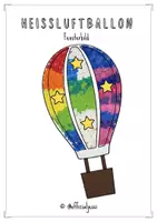 Vorschau - Mal- und Bastelvorlagen - Fensterbild "Heißluftballon" - transparentes Mosaik - Deckblatt