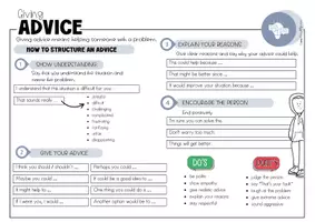Vorschau - Merkblätter - Giving Advice | Merkblatt mit Phrases | + Checkliste | Modal verbs - Seite 1