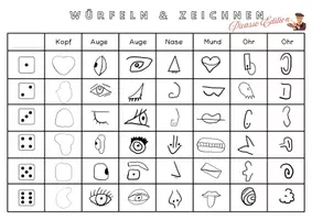 Vorschau - Mal- und Bastelvorlagen - Zeichnen wie Picasso - Würfelspiel - Seite 2