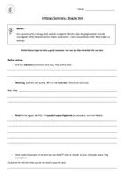 Vorschau - Arbeitsblätter - Methodentraining Schreiben: Writing a Summary - Deckblatt