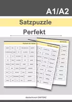 Vorschau - Stationenlernen - Satzpuzzle Perfekt A1–A2 – haben oder sein? | DaF/DaZ - Deckblatt