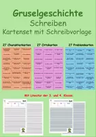 Vorschau - Arbeitsblätter - Schreibkartei Gruselgeschichte mit Arbeitsblatt Klasse 3/4 - Deckblatt