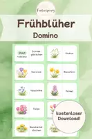 Vorschau - Stationenlernen - Domino Frühblüher | Freiarbeit | Frühling - Deckblatt