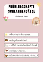 Vorschau - Arbeitsblätter - Frühlingshafte Schlangensätze - Deckblatt