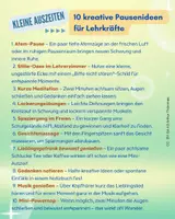 Vorschau - Anderer Materialtyp - 10 kreative Pausenideen für Lehrkräfte - Seite 1