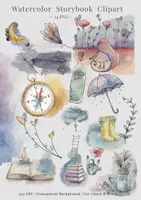Náhľad - Storybook Watercolor Clipart for Canva for Educators Whimsical Illustrations for Creative Teaching & Learning - obálka