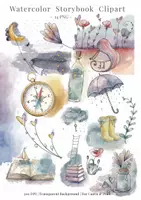 Náhľad - Storybook Watercolor Clipart for Canva for Educators Whimsical Illustrations for Creative Teaching & Learning - strana 1