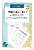 Vorschau - Arbeitsblätter - Multiplikation - ableiten von Schlüsselrechnungen- Malrechnen - Nachbarrechnungen- 2. Klasse - Deckblatt